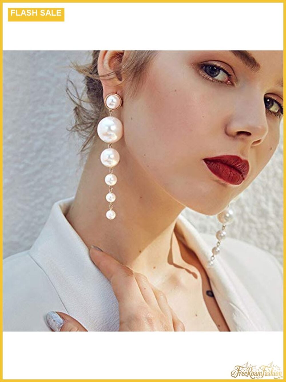 Bohemian Long Tassel Fringe Dangle Pearl Statement Earrings for Women